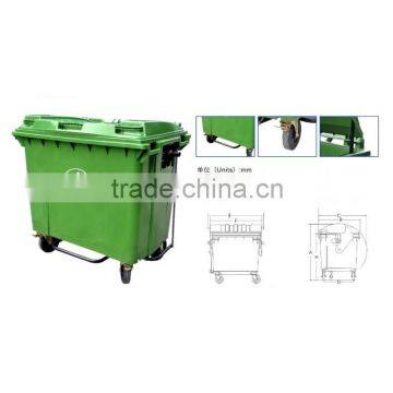 660 liter stainless steel foot pedal waste bin