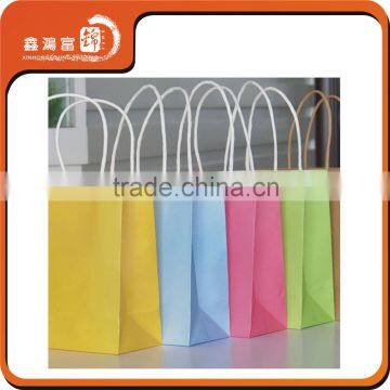 Custom printed kraft paper bag with paper handle