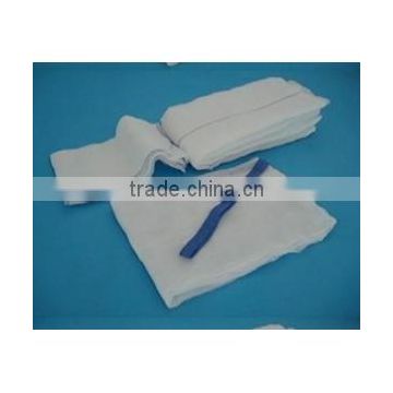 100% Cotton Bordered Absorbent Gauze Abdominal Pads With Blue Loop