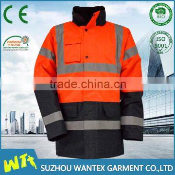 2016 new design working safety reflective winter waterproof jacket parka