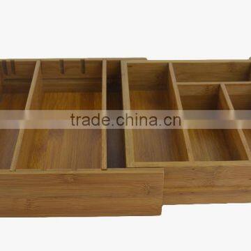 DT020/Bamboo Adjustable Drawer Organizer,Utensil-Cutlery Utility Drawer Organizer photo-2