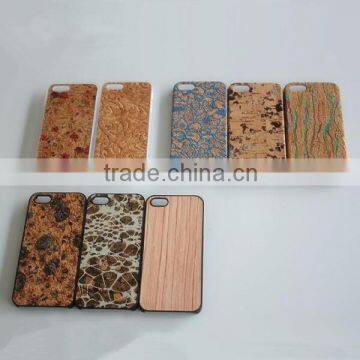 Top Quality Slim PC & Wood for Apple iPhone 6 cover, Slim Cork Leather Phone Cover