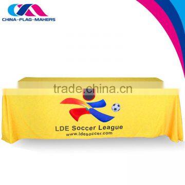 custom trade show promotion heavy gold tablecloth