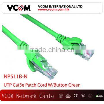 High Speed Green UTP Cat5e W/Button Patch Cord