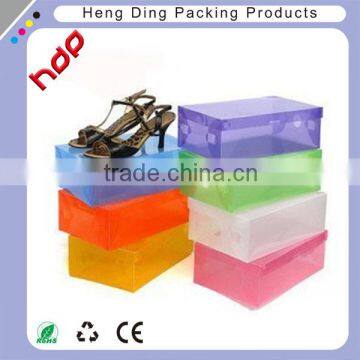 custom design printed clear plastic pvc shoe box for sale