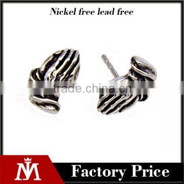 2016 Unique Jewelry Stainless Steel Silver Castings Palm Earrings for mens