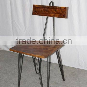 Industrial Iron Wood Chair photo-3