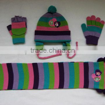 Fashion Babyset Acylic Gloves Logo Cute Baby&Lady Acylic Knitted Magic Cotton Gloves cheap acrylic magic knitted hand gloves