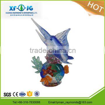 Murano fish crafts with base for home decoration