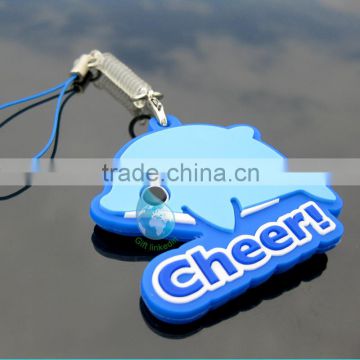 2014 delphis shape PVC rubber Keychain