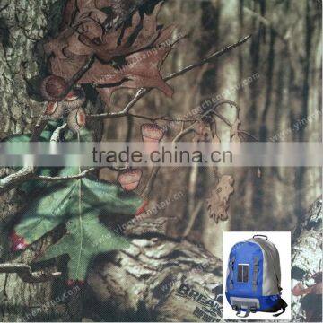 TPU Coated 420D Woodland Camouflage Polyester Oxford Fabric with PU Coated for Outdoor Backpack
