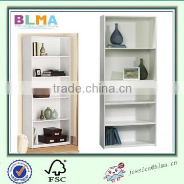 Hot sale 5-shelf white bookcase furniture