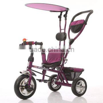 Old Style 3 Wheel Baby Tricycle With Roof and Push Bar Made in China on Sale photo-6