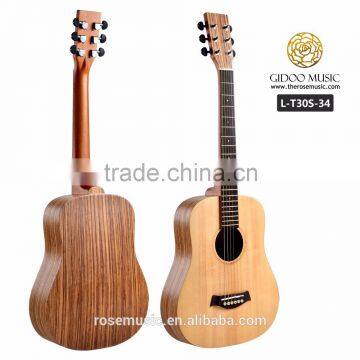 MINI zebrawood guitar body 34" solid travel acoustic guitar OEM Deviser T30S34