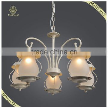 2016 New DesignsHanging Antique Decorative Pendant Light, Beige Glass Chandelier