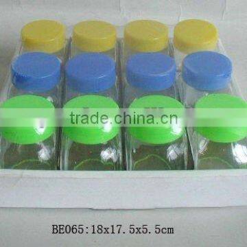 glass jar set with shrink wrap