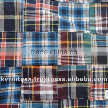 madras patchwork fabric for wholesale