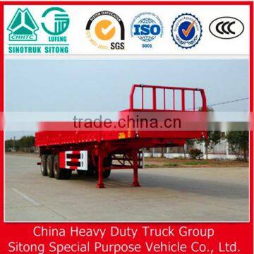 China Factory 3 Axle Side Wall Semi Trailer/ 40ft Flatbed Container Trailer / Bulk Cargo Trailer Truck for Sale photo-2