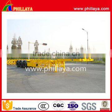 China Phillaya Manufacture Hot Sale 2 or 3 Axles Shipping Port Flatbed 20ft 40ft Skeleton Semi Trailer for Sale photo-5