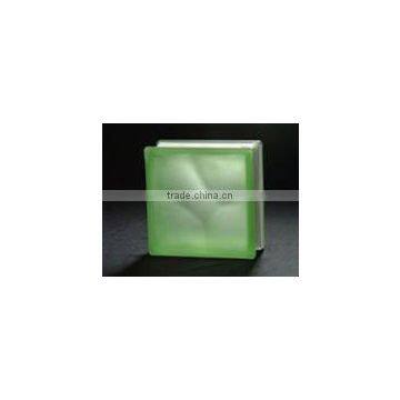 Acid Green Cloudy Glass Block