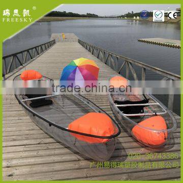 2016 New Style Recreational crystal canoe,sea kayak,transparent kayak