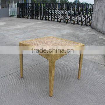 PE Rattan Furniture Dining Set Teakwood Table photo-4