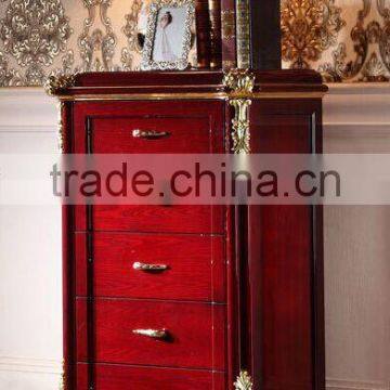 European Fashionable Living Room Chest of Drawers, Wood Carved with Gold Leaf Cabinet with Drawers (BF01-ML052)