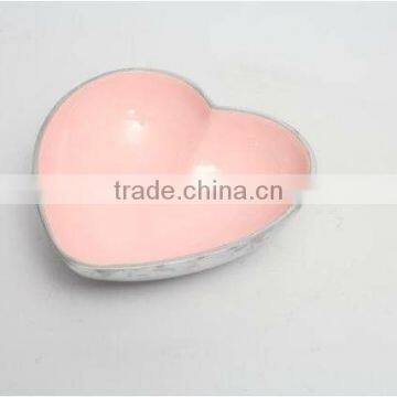 Aluminium Pink Heart Dish with Interior Enamel Inlay