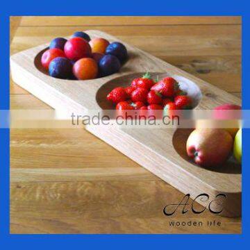 Wooden Serving Tray Oak Fruit Tray Dessert Plate