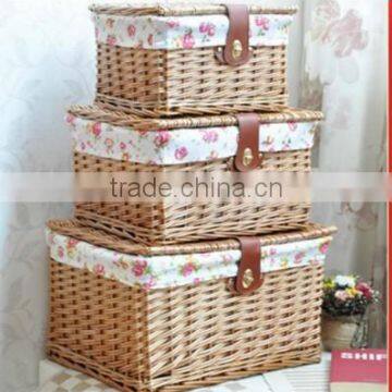 Wholesale Pop up Wicker Decorative Trunk Wicker Dirty Clothes Storage Chest Hamper With Lid photo-3