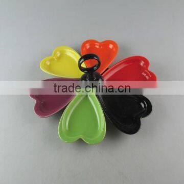 Colorful Divided Ceramic Candy/cake Display Stand in Stocked photo-3