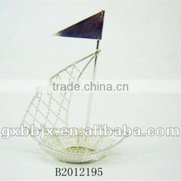 NEW DESIGN!!!Silver Handicraft Wire boat for home decor