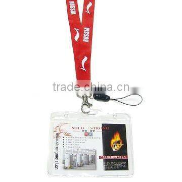 1C silk printing lanyard with PVC card holder