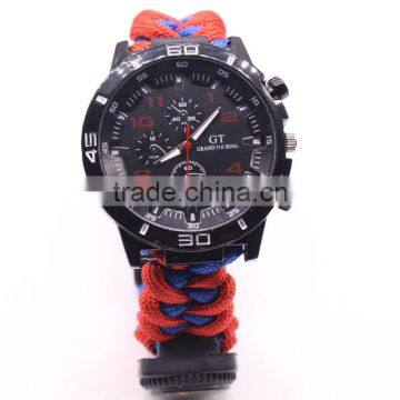 Emergency Paracord Outdoor Watch Bracelet With Fishing Kit Paracord Survival Watch photo-2