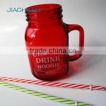 Stained Cheers Drink Glass Letter Juice Cold Coffee Mug With Screw Lid photo-5