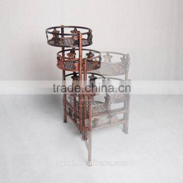 Garden Decor Iron Art Decorative 3 Tier Flower Pot Bronze Vintage Iron Flower Pot Stand photo-6