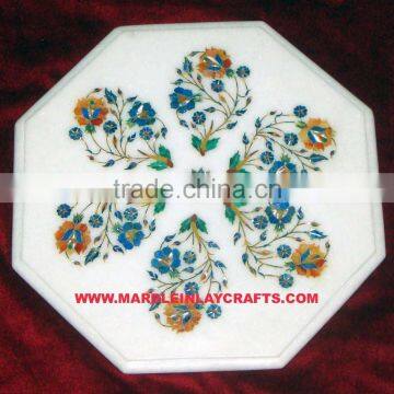 Octagonal Marble Inlay Coffee Table Top