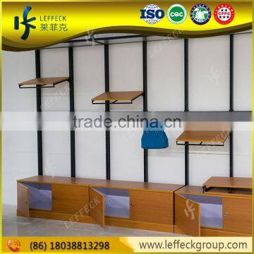 Commercial wall mounted clothing display rack, heavy duty clothing wall shelf