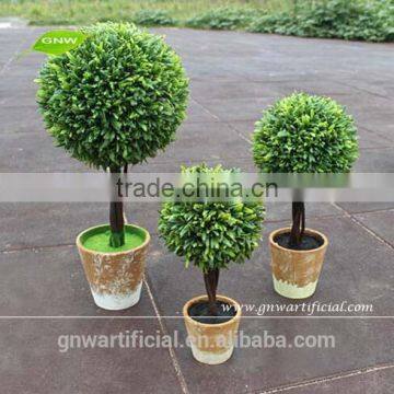 GP002-01 GNW artificial topiary grass ball plant with mini flower pot for home living room decoration