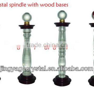 Crystal Spindle With Wood Bases For Staircase