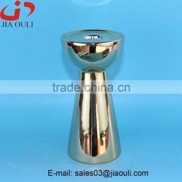 Good sales Weddings decoration ceramic plating gold candle stand