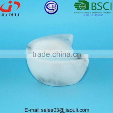 Popular Design Marble Color Ceramic Moon Shape Tealight Holder photo-5