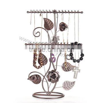 Rose Metal Jewelry Display Neck Stands 2 Layers Jewelry Stand photo-2