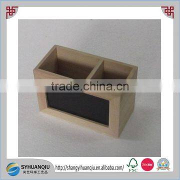 Brand New Double Drawer Blackboard Wooden Pen Holders Desktop Storage Box