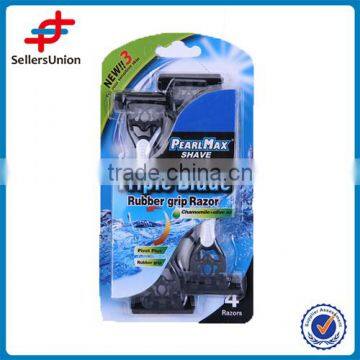STAINLESS STEEL TRIPLE BLADE RAZOR WITH MOVING HEAD