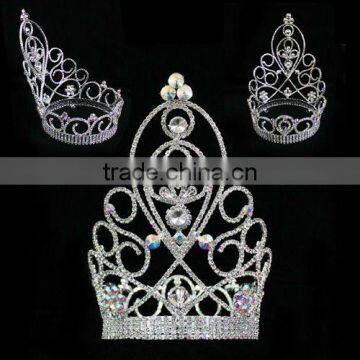Quality Pageant Jewelry Big Rhinestone Fashion Crown Tiaras photo-2