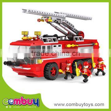 Intelligence 3D fire truck puzzle plastic building connector toys