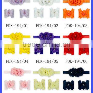 Cute Orange Barefoot Sandals Pattern Kids Girls Elastic Headbands With Sandals Shoes photo-6