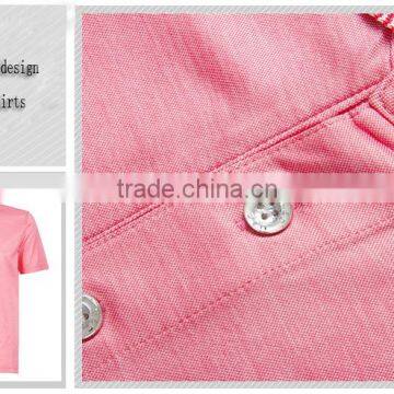 Men 100% Cotton Pink Polo Shirts photo-3