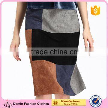 Domin fashion straight style mix colours skirts women